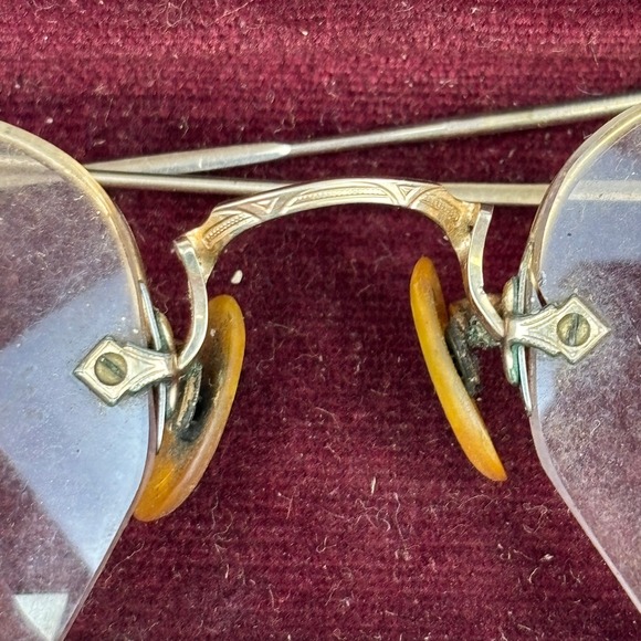 Vintage Shuron 1/10 12K GF Rimless Eyeglasses Frames & Case 5-1/2 Arms
